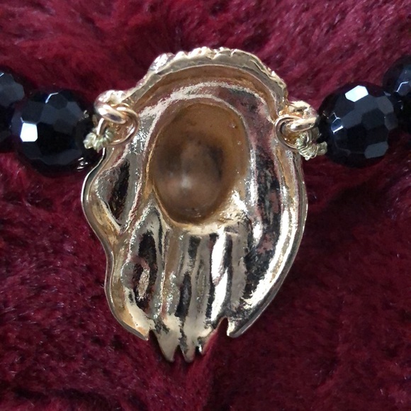ENGLAND Designer BILL SKINNER  3D LION HEAD & Faceted French Jet Necklace - Picture 5 of 5